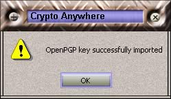 pgp key import success