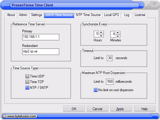 Screenshot of PresenTense Time Client NT/XP/2000/2003/Vista