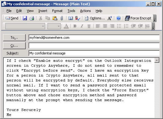 outlook office automatic encryption