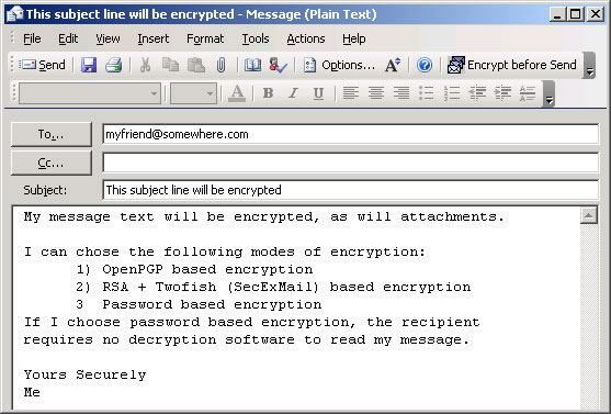 outlook office encrypt before send