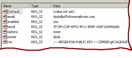 secex key registry layout
