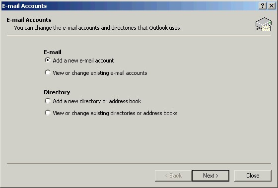 outlook 2002 screen one