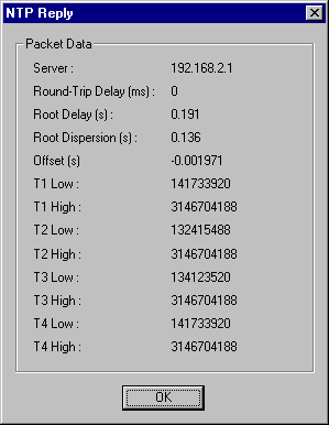 NTP Time Server Reply