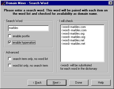 defining search words